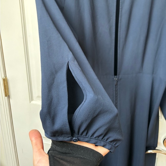 H&M Navy blue chiffon material midi dress. - Picture 5 of 8
